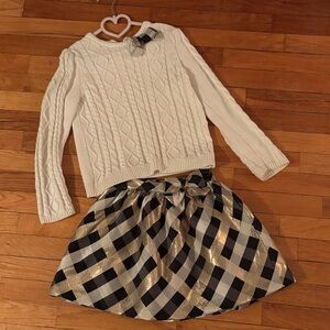 Gymboree Cable-Knit and Satin Black/White outfit - 8